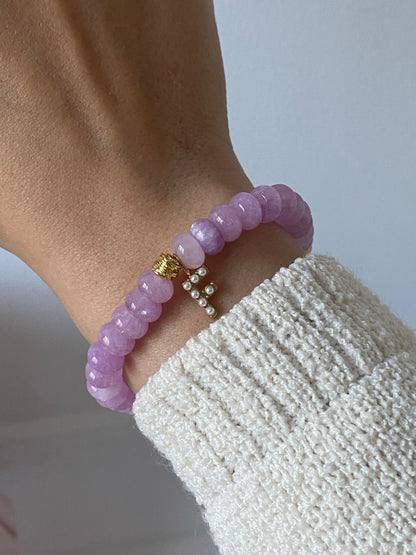 Bracelet Tasbih à 33 perles Lotus - Initiale