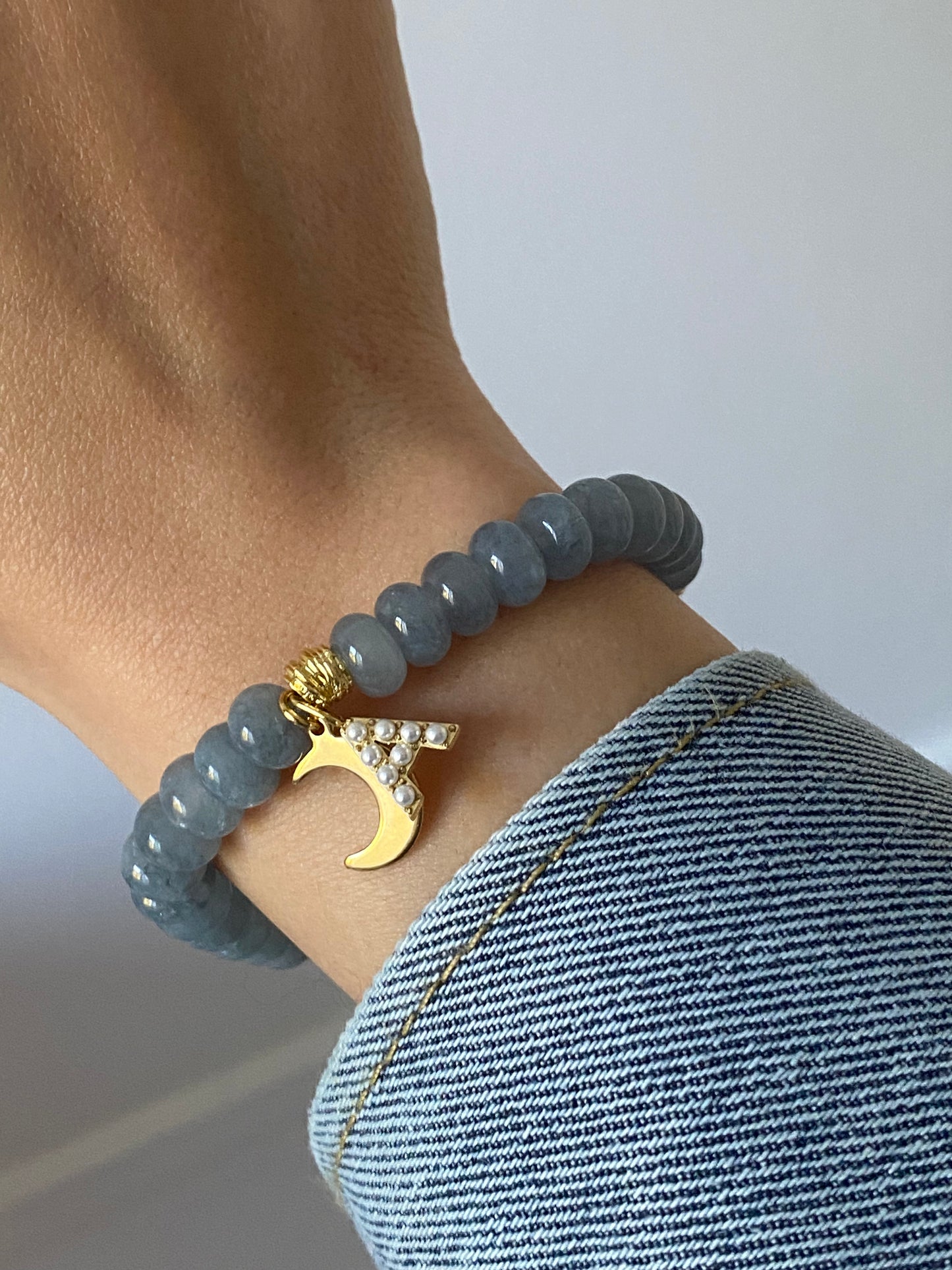 Bracelet Tasbih à 33 perles modèle North Coast- Initiale + Charm